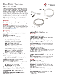 Thumbnail of document Data Sheet - A/0.1AN-BP-20-CL2P Thermistor Bullet Probes
